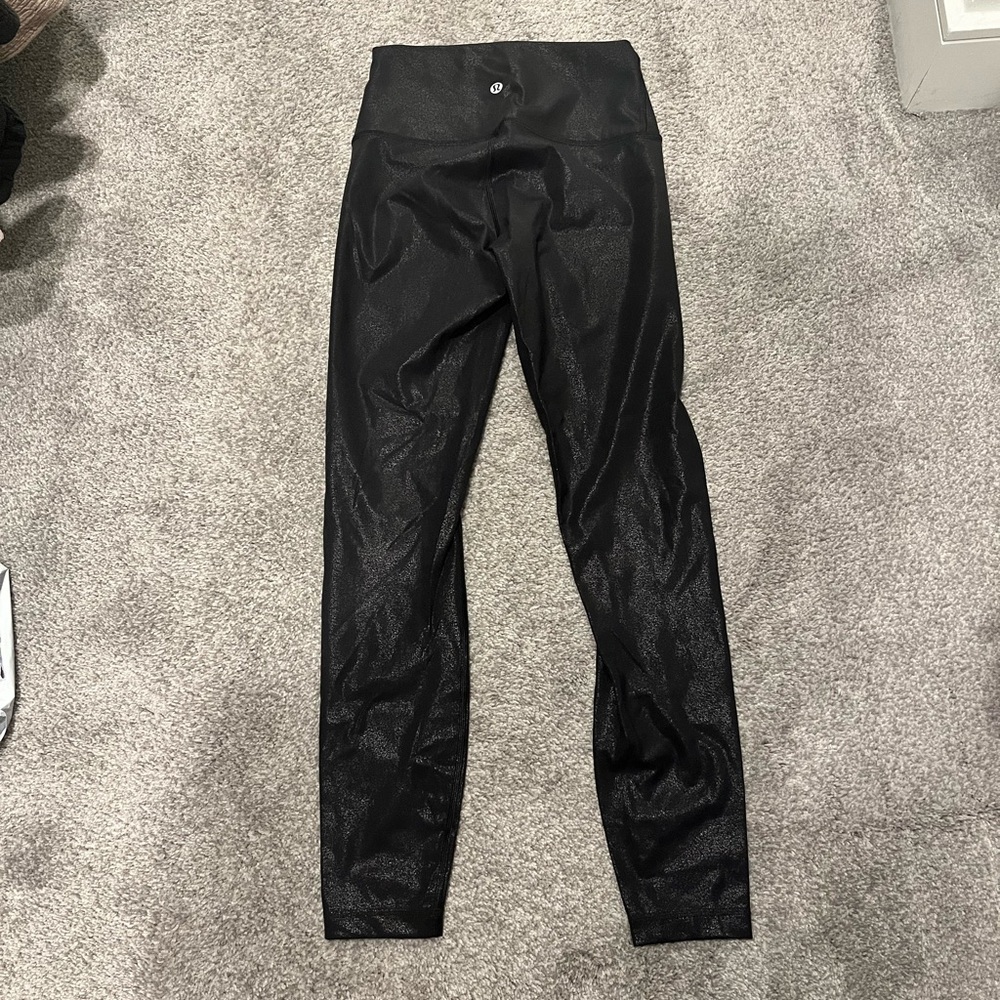 Lululemon Wunder Under Pant Leggings in Black Shine